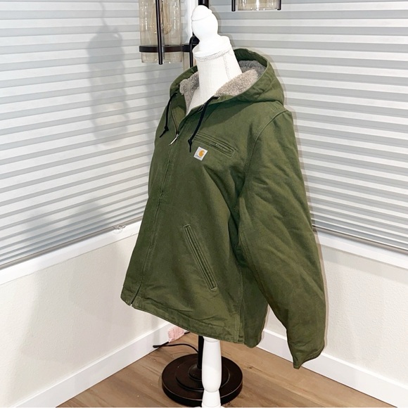 Carhartt Women's Olive Hooded Utility Jacket - Picture 4 of 8